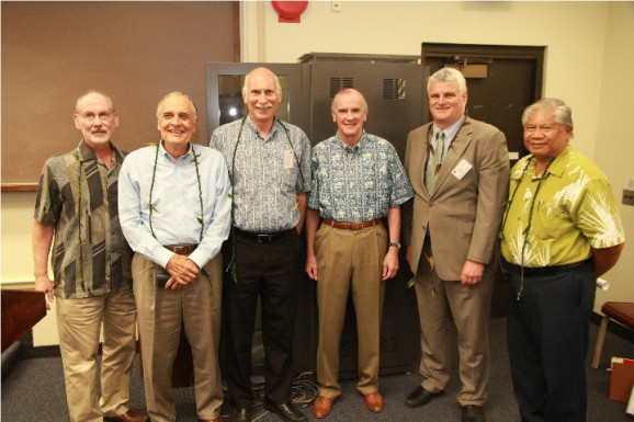 Judge Foley, Gunner Schull, Dean Soifer, Jim Sandman, Chief Justice Recktenwald, and Justice Acoba (ret.)